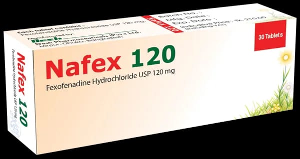 Tablet Nafex 120mg (30pcs) (Fexofenadine Desh Phrm)